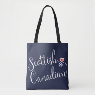 Scottish Canadian Entwined Hearts Grocery Bag Tote Bag