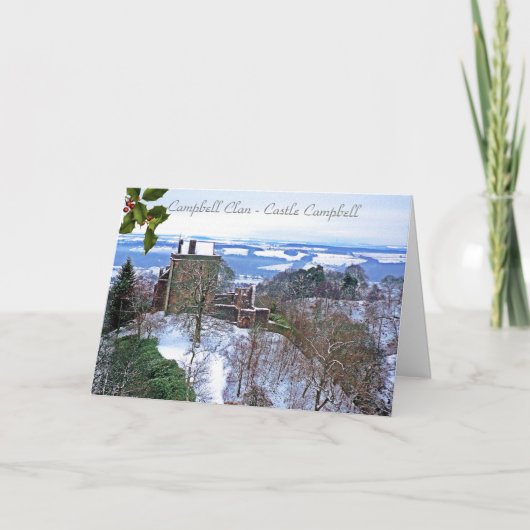 Scottish Castle Campbell & Clan Kaart voor Kerstmi (Voorkant)