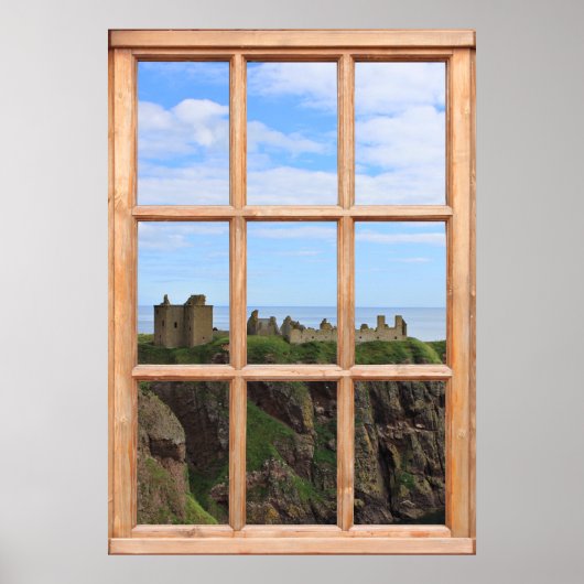 Scottish Castle door het Uitzicht Ocean van een ra Poster (Voorkant)