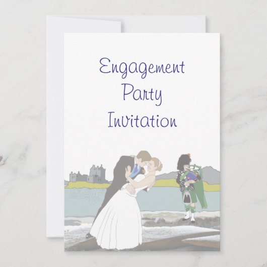 Scottish, Celtic Engagement Party Kaart (Voorkant)