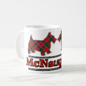 Scottish Cheer Clan McNaughton Tartan Scottie Dogs Koffiemok (Voorkant links)