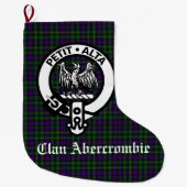 Scottish Clan Abercrombie Crest & Tartan Grote Kerstsok (Voorkant)