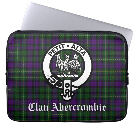 Scottish Clan Abercrombie Crest & Tartan Laptop Sleeve (Voorkant)