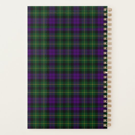 Scottish Clan Abercrombie Crest & Tartan Planner (Achterkant)