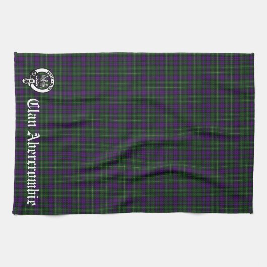 Scottish Clan Abercrombie Crest & Tartan Theedoek (Horizontaal)