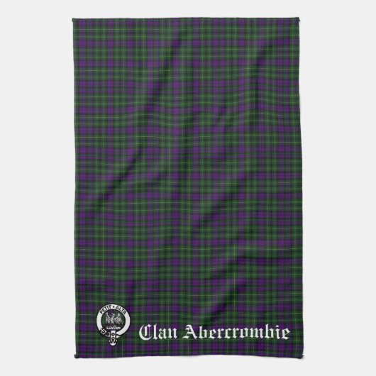 Scottish Clan Abercrombie Crest & Tartan Theedoek (Verticaal)