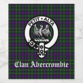 Scottish Clan Abercrombie Crest & Tartan Wijn Etiket (Enkel label)