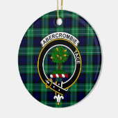 Scottish Clan Abercrombie Hunting Tartan and Crest Keramisch Ornament (Links)