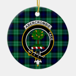 Scottish Clan Abercrombie Hunting Tartan and Crest Keramisch Ornament