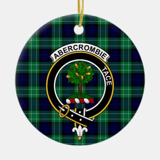 Scottish Clan Abercrombie Hunting Tartan and Crest Keramisch Ornament (Voorkant)