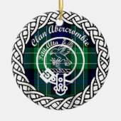 Scottish Clan Abercrombie Tartan en Crest Keramisch Ornament (Voorkant)