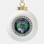 Scottish Clan Abercrombie Tartan en Crest Keramische Bal Ornament (Voorkant)