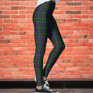 Scottish Clan Abercrombie Tartan Pset Pattern Leggings
