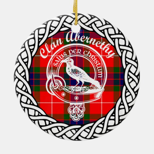 Scottish Clan Abernethy Tartan en Crest Keramisch Ornament (Achterkant)