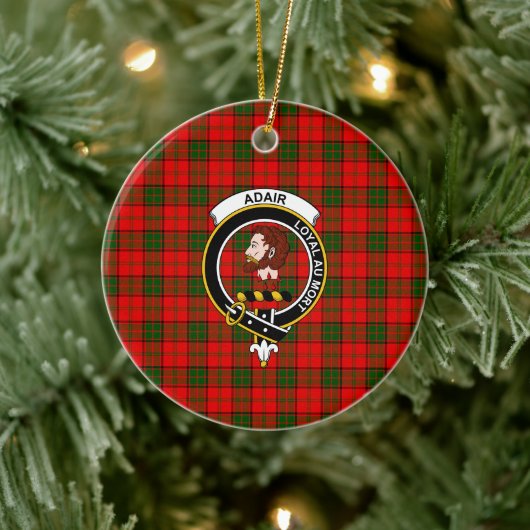 Scottish Clan Adair Tartan en Crest Keramisch Ornament (Boom)
