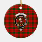 Scottish Clan Adair Tartan en Crest Keramisch Ornament (Voorkant)