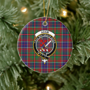 Scottish Clan Adam Ancient Tartan en Crest Keramisch Ornament