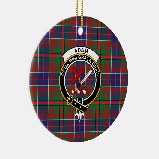 Scottish Clan Adam Ancient Tartan en Crest Keramisch Ornament (Rechts)
