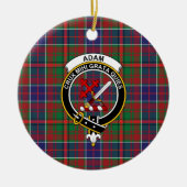 Scottish Clan Adam Ancient Tartan en Crest Keramisch Ornament (Voorkant)