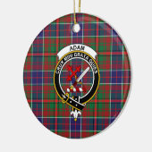 Scottish Clan Adam Ancient Tartan en Crest Keramisch Ornament (Links)