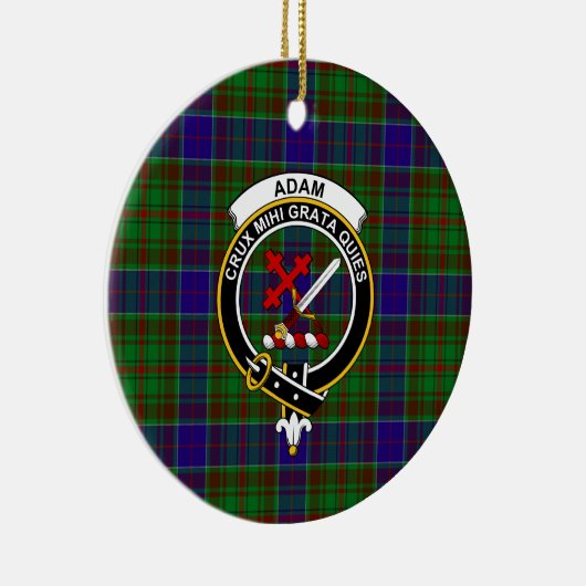Scottish Clan Adam Hunting Tartan and Crest Keramisch Ornament (Rechts)