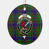 Scottish Clan Adam Hunting Tartan and Crest Keramisch Ornament (Links)