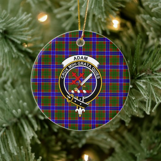 Scottish Clan Adam Tartan en Crest Keramisch Ornament (Boom)