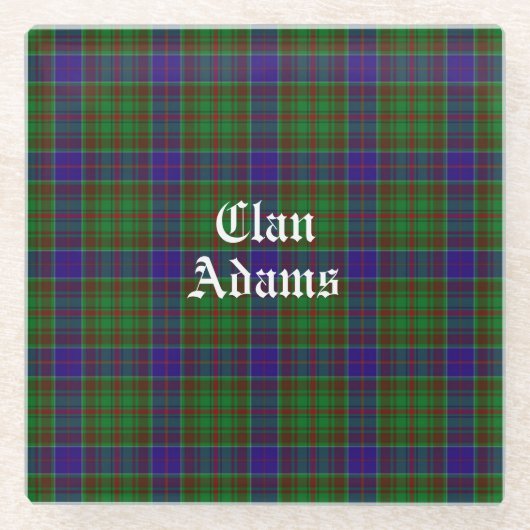 Scottish Clan Adams Tartan Glazen Onderzetter (Voorkant)