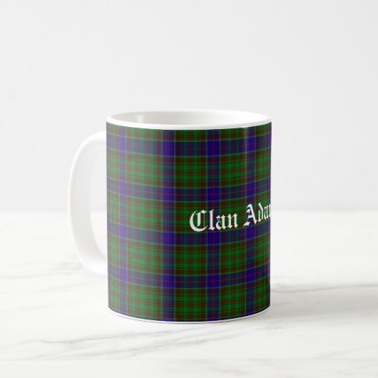 Scottish Clan Adams Tartan Koffiemok (Voorkant links)