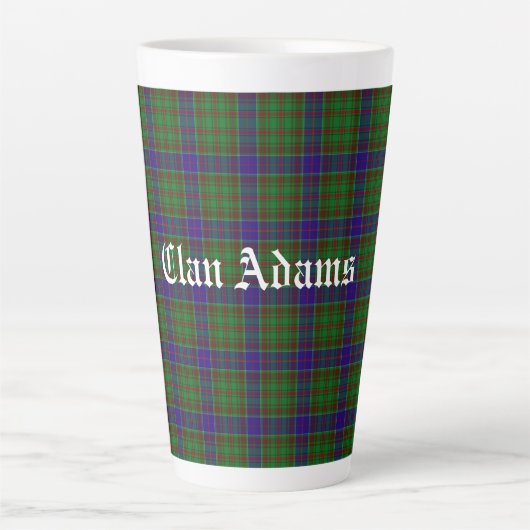 Scottish Clan Adams Tartan Latte Mok (Voorkant)