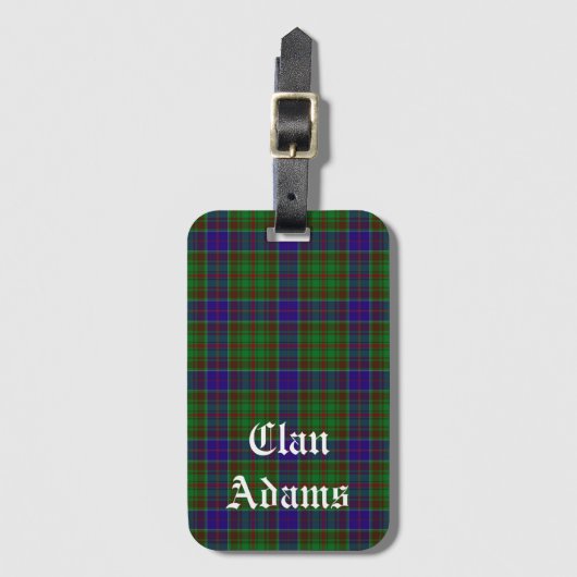 Scottish Clan Adams Tartan Pset Bagagelabel (Voorkant (verticaal))