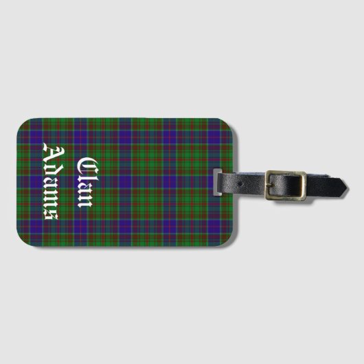 Scottish Clan Adams Tartan Pset Bagagelabel (Voorkant (horizontaal))