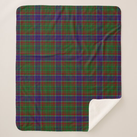 Scottish Clan Adams Tartan Pset Sherpa Deken (Voorkant)