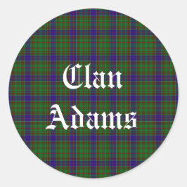 Scottish Clan Adams Tartan Ronde Sticker