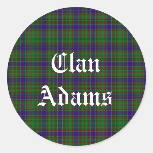 Scottish Clan Adams Tartan Ronde Sticker (Voorkant)