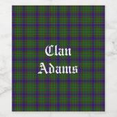 Scottish Clan Adams Tartan Wijn Etiket (Enkel label)