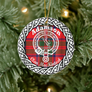 Scottish Clan Adamson Tartan en Crest Keramisch Ornament