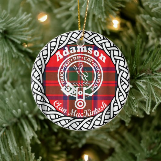 Scottish Clan Adamson Tartan en Crest Keramisch Ornament (Boom)