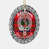Scottish Clan Adamson Tartan en Crest Keramisch Ornament (Rechts)