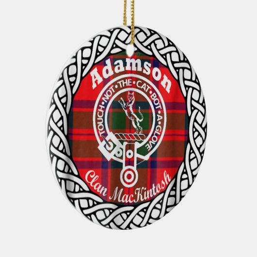 Scottish Clan Adamson Tartan en Crest Keramisch Ornament (Rechts)