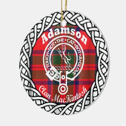 Scottish Clan Adamson Tartan en Crest Keramisch Ornament (Links)
