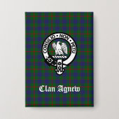 Scottish Clan Agnew Crest & Tartan Button (Voorkant)