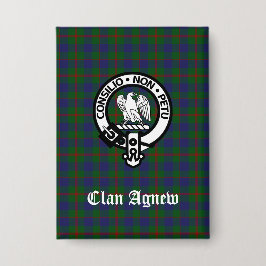 Scottish Clan Agnew Crest & Tartan Button