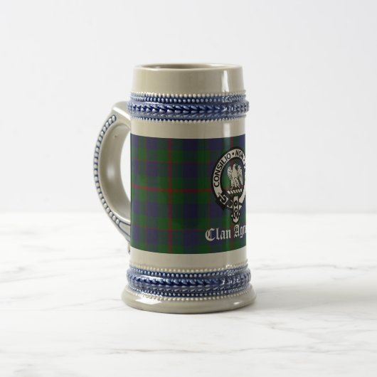 Scottish Clan Agnew Crest & Tartan Custom Bierpul (Voorkant links)