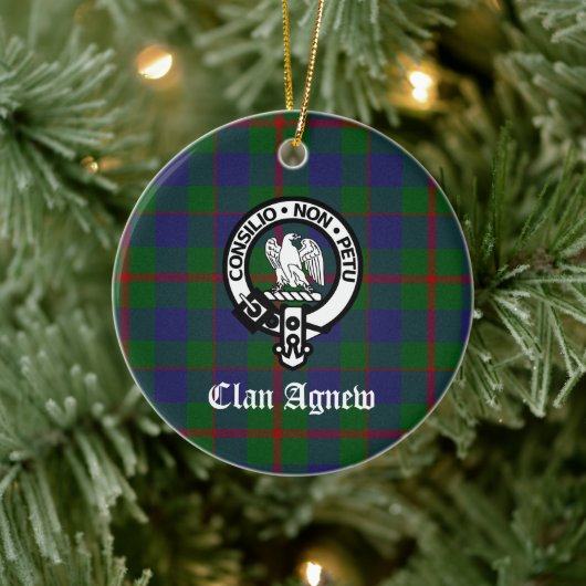 Scottish Clan Agnew Crest & Tartan Keramisch Ornament (Boom)