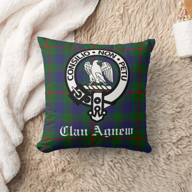 Scottish Clan Agnew Crest & Tartan Kussen (Deken)