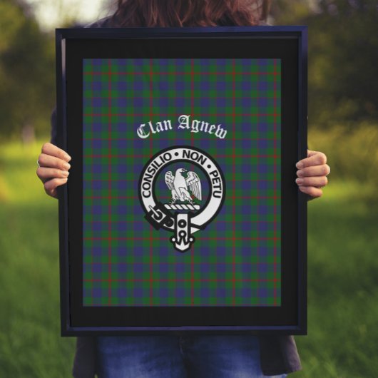 Scottish Clan Agnew Crest & Tartan Poster
