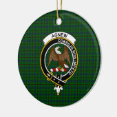 Scottish Clan Agnew Hunting Tartan and Crest Keramisch Ornament (Links)