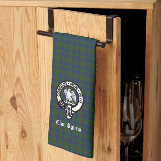 Scottish Clan Agnew Tartan Crest Theedoek (Derde Gevouwen)