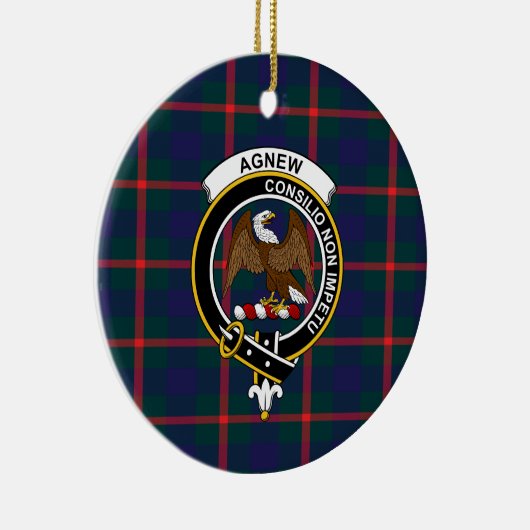 Scottish Clan Agnew Tartan en Crest Keramisch Ornament (Rechts)